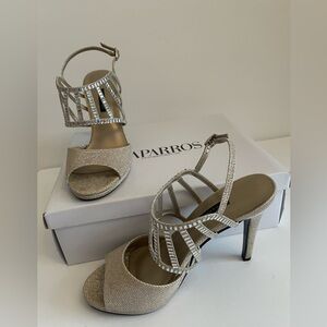 Capparos Paris Stiletto Heels in Nude Glimmer 8.5 m